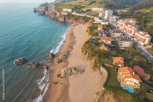 Aerial view of coast on North Spain in Bakio
 photo