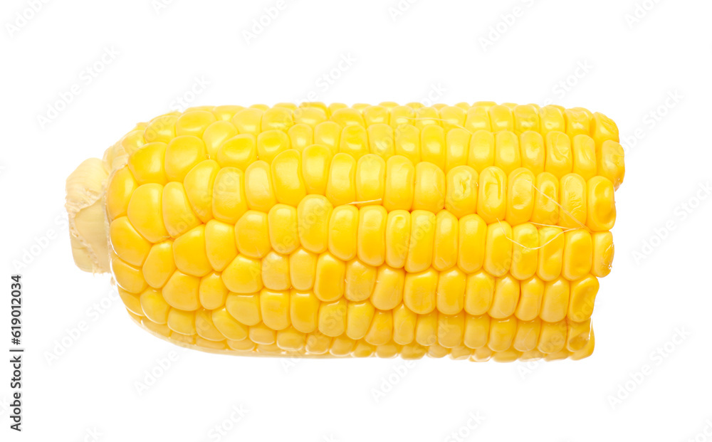 Cut fresh corn cob on white background Cut fresh corn cob on white background
