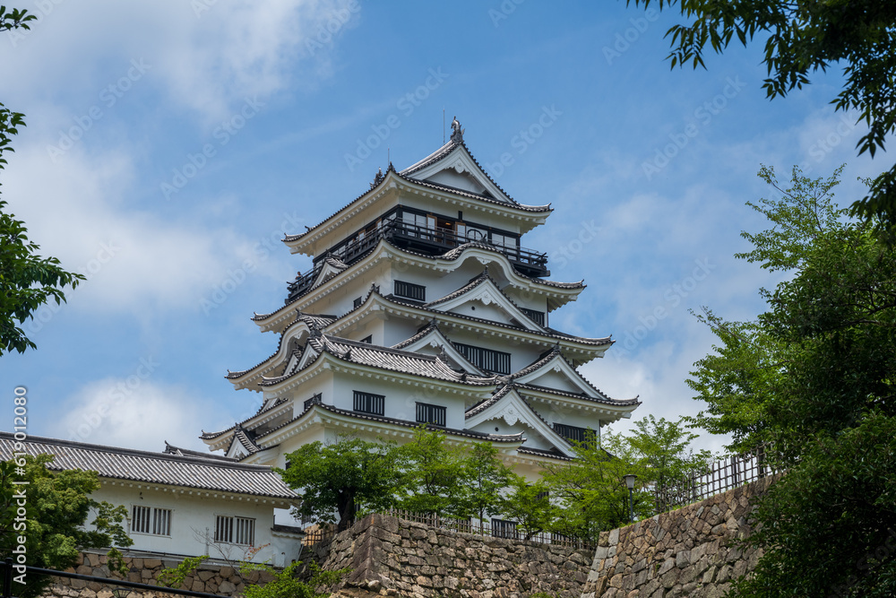 日本の広島県福山市のとても美しい城