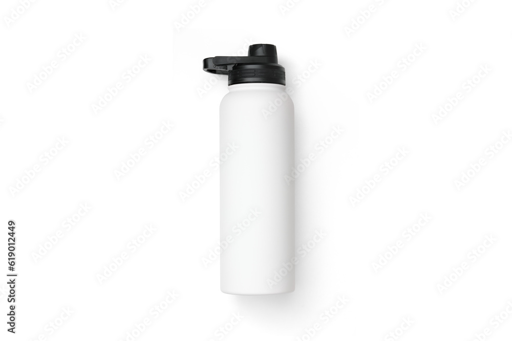 White 40oz Thermos Flask Isolation Bottle Isolated on White Background. Travel Mug in Stainless Steel with Double-Walled. Beverage Bottle to Keep Cold and Warm Drinks. Modern Kitchenware White 40oz Thermos Flask Isolation Bottle Isolated on White Background. Travel Mug in Stainless Steel with Double-Walled. Beverage Bottle to Keep Cold and Warm Drinks. Modern Kitchenware