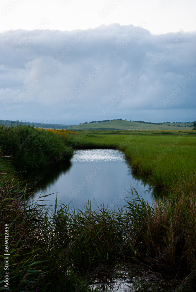 landscape with river and blue sky landscape with river and blue sky