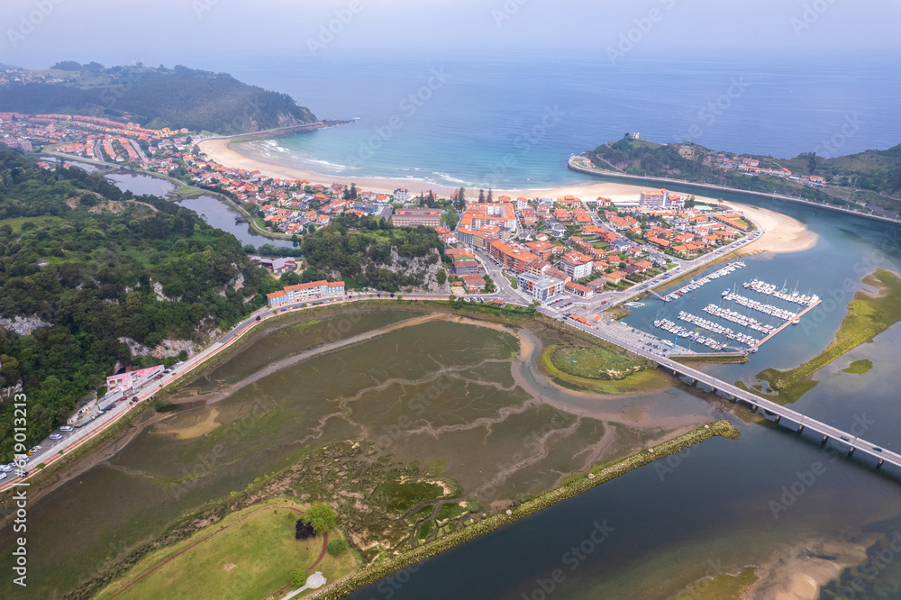 Aerial view of Ribadesella in north Spain