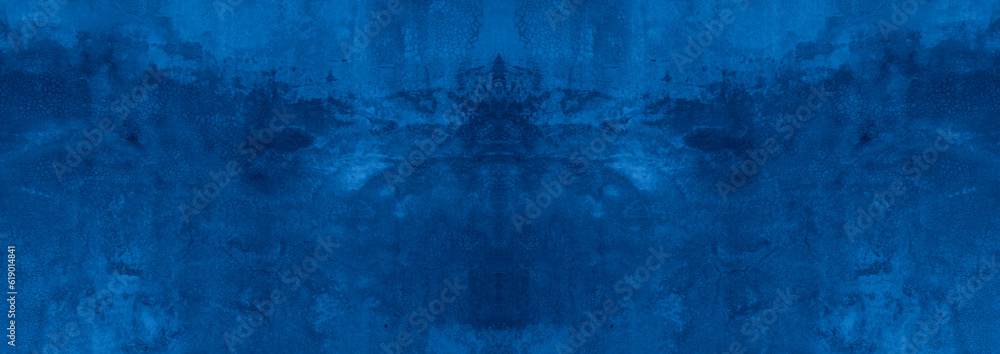 Obraz premium Old wall pattern texture cement blue dark abstract blue color design are light with black gradient background.