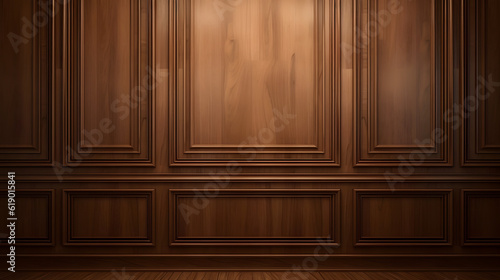 Luxury wood paneling background or texture. highly crafted classic   traditional wood paneling  with a frame pattern  often seen in courtrooms  premium hotels  and law offices.