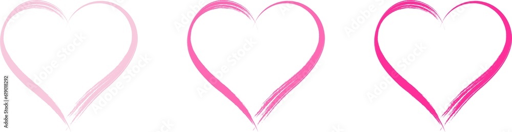 Fototapeta premium vector heart frame with brush painting on white background