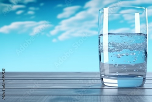 Water day glass mockup. Generate Ai