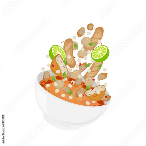 Logo Illustration of Baso Aci or Bakso Aci with Complete Filling