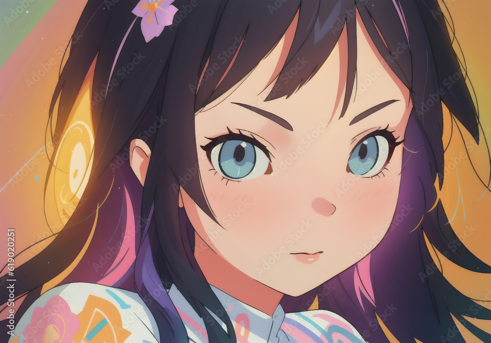Naklejka premium Close-up portrait of beautiful young woman. Generative AI.