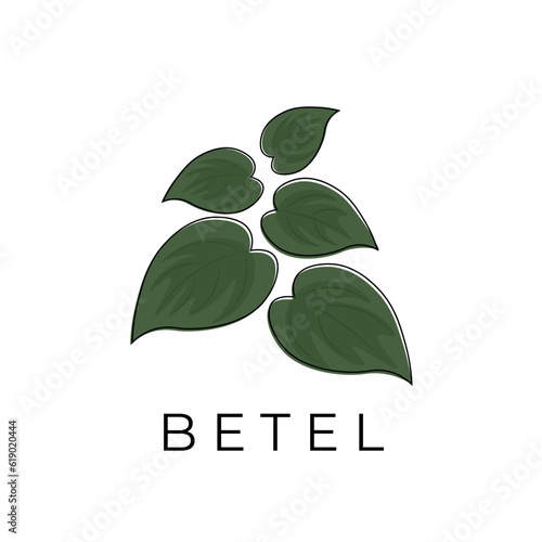 Logo Illustration of a Bunch of Green Betel Leaves
