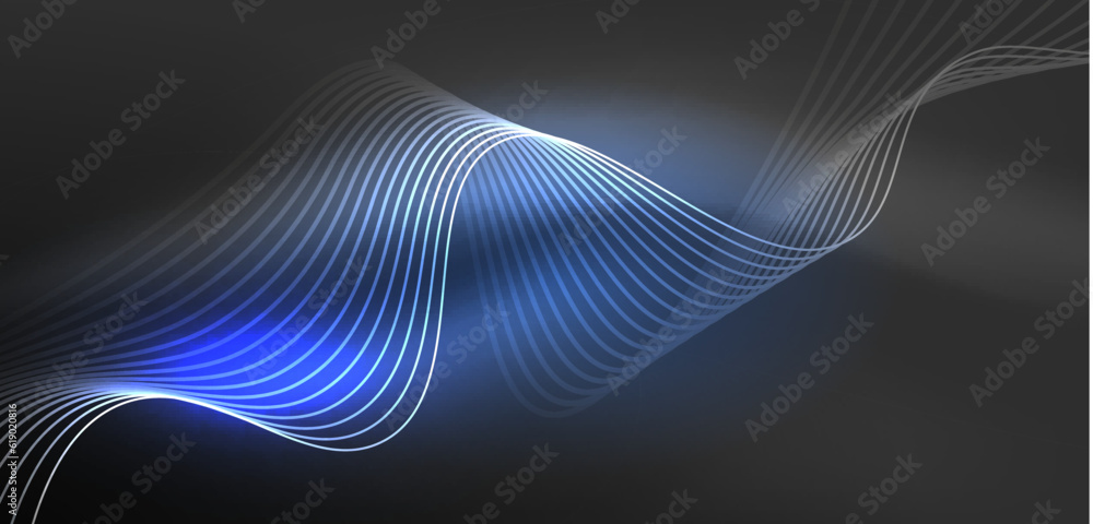 Abstract background neon wave. Hi-tech design for wallpaper, banner, background, landing page, wall art, invitation, prints, posters Abstract background neon wave. Hi-tech design for wallpaper, banner, background, landing page, wall art, invitation, prints, posters