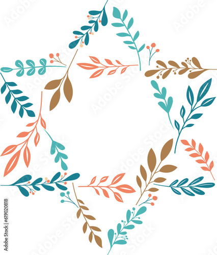 Botanical Star of David Frame