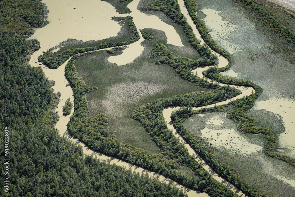 Obraz premium rapadalen river delta in sarek national park sweden