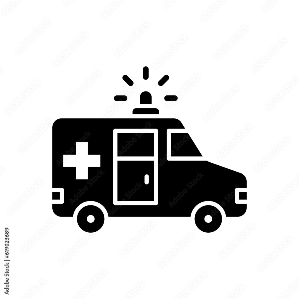 Fototapeta premium Ambulance icon vector. ambulance truck icon vector. ambulance car on white background