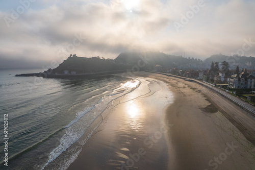 Aerial view of Ribadesella in north Spain 