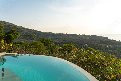 Infinity pool at luxury hotel in Bali  Indonesia 