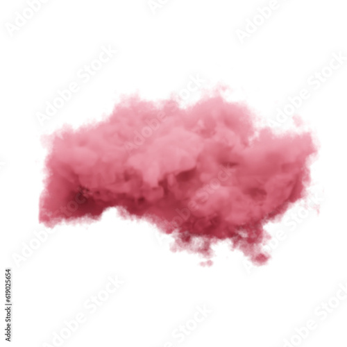 Cutout clean realistic pink cloud transparent background special effect 3d illustration