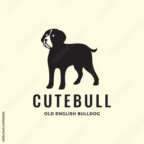 rottweiler dog breed pets stand happy mascot minimal simple logo vector icon illustration