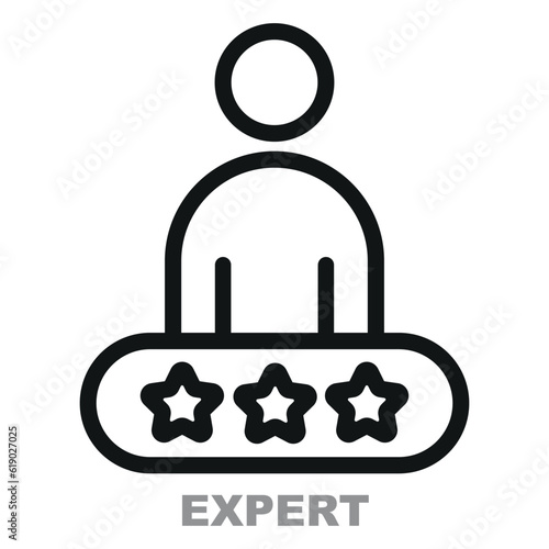 Outline expert vector icon.
