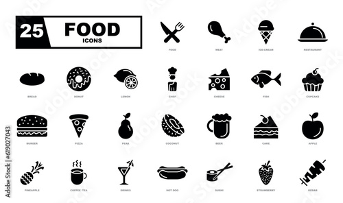 The Food Icons. These icons are perfect for use in menus, recipe websites, food-related apps, or any project that requires clear and intuitive visual representation of food items.