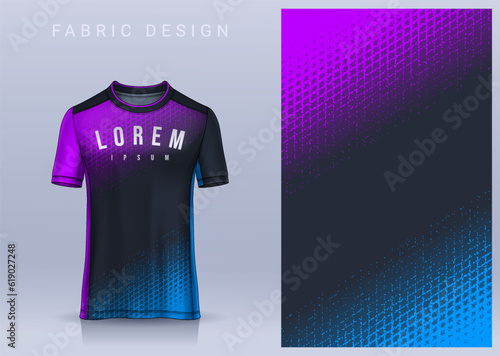 Fabric textile design for Sport t-shirt, Soccer jersey mockup for football club. uniform front view.