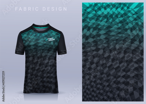 Fabric textile design for Sport t-shirt, Soccer jersey mockup for football club. uniform front view.