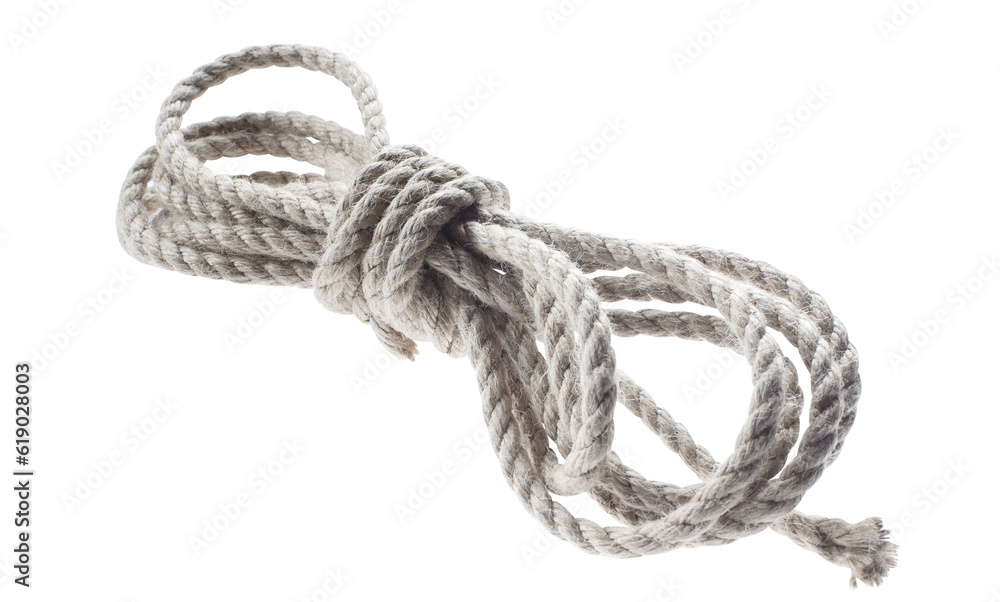 Roll of thin natural rope, cut out Roll of thin natural rope, cut out