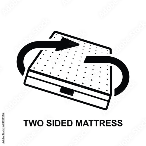 Two sided mattress icon isolated on background vector illustration.