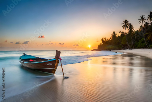 boat at sunset © MuhammadAshir
