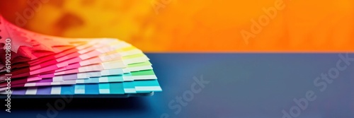 Abstract background with different colors and place for text. Copy space. Banner Multicolored patterns. pleasant tones and shadows for backdrop. Cyan, blue, red, orange colors
