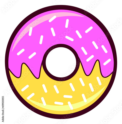 Testy donuts cartoon logo