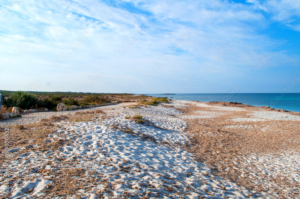 Φωτογραφία Sandy beach with white sand and turquoise blue water on the island of Sardinia in Italy