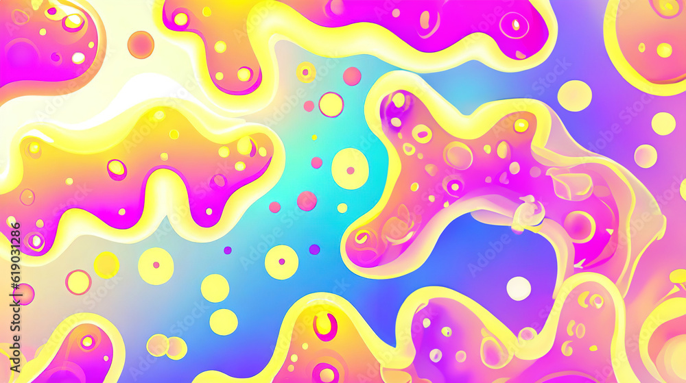 bright amoeba pattern banner background template with Generative AI.