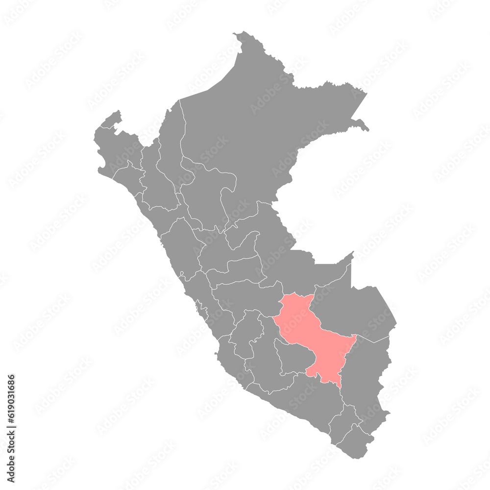 Cuzco map, region in Peru. Vector Illustration.