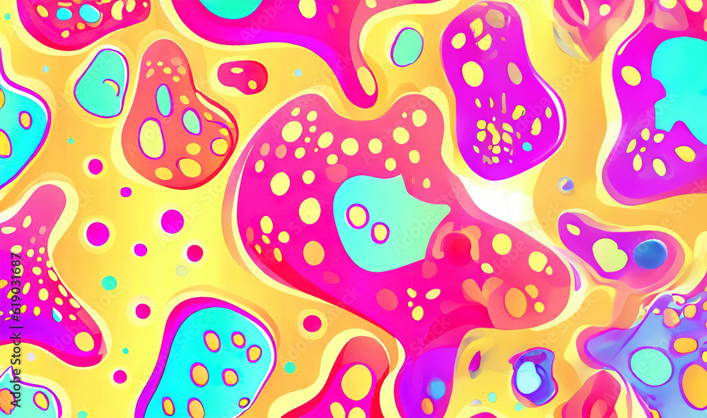 bright amoeba pattern banner background template with Generative AI. bright amoeba pattern banner background template with Generative AI.