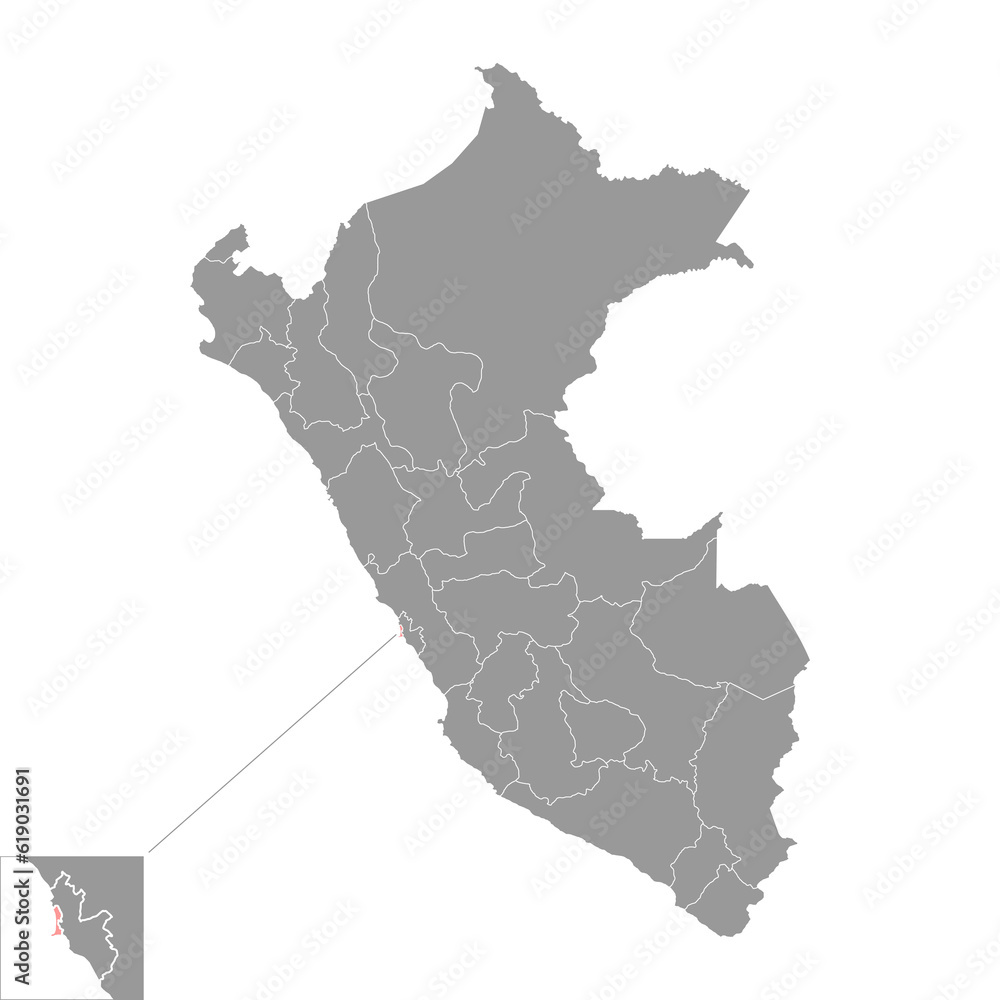 Callao map, region in Peru. Vector Illustration.
