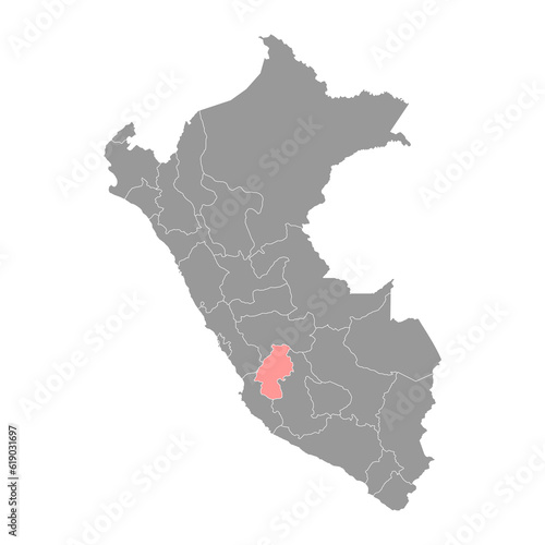 Huancavelica map  region in Peru. Vector Illustration.