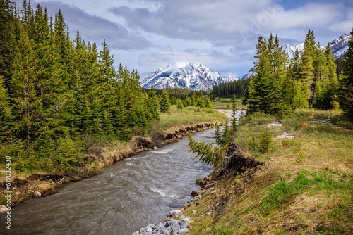 Scenic view of a river winding through a mountainous landscape