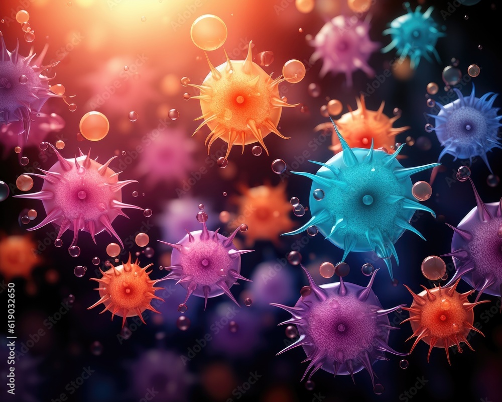 Tiny virus cells and bacteria can only be seen under microscopes