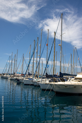 In Puerto de Mogán there is a small marina where fishing boats mingle with yachts and pleasure boats. Gran Canaria, Spain
