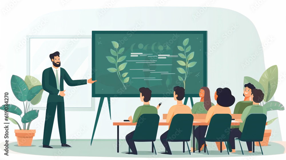 Male educator talking to his students in a classroom Male educator talking to his students in a classroom