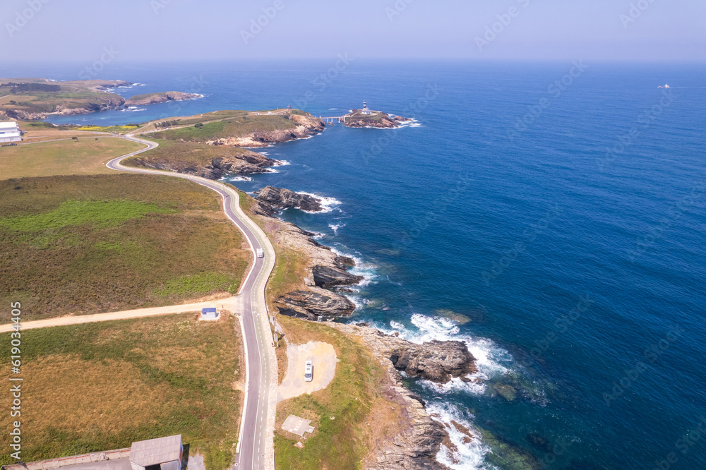 View of lighthouse in Ribadeo in north Spain