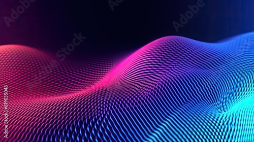 abstract digital wave technology background with blue light, Generative AI