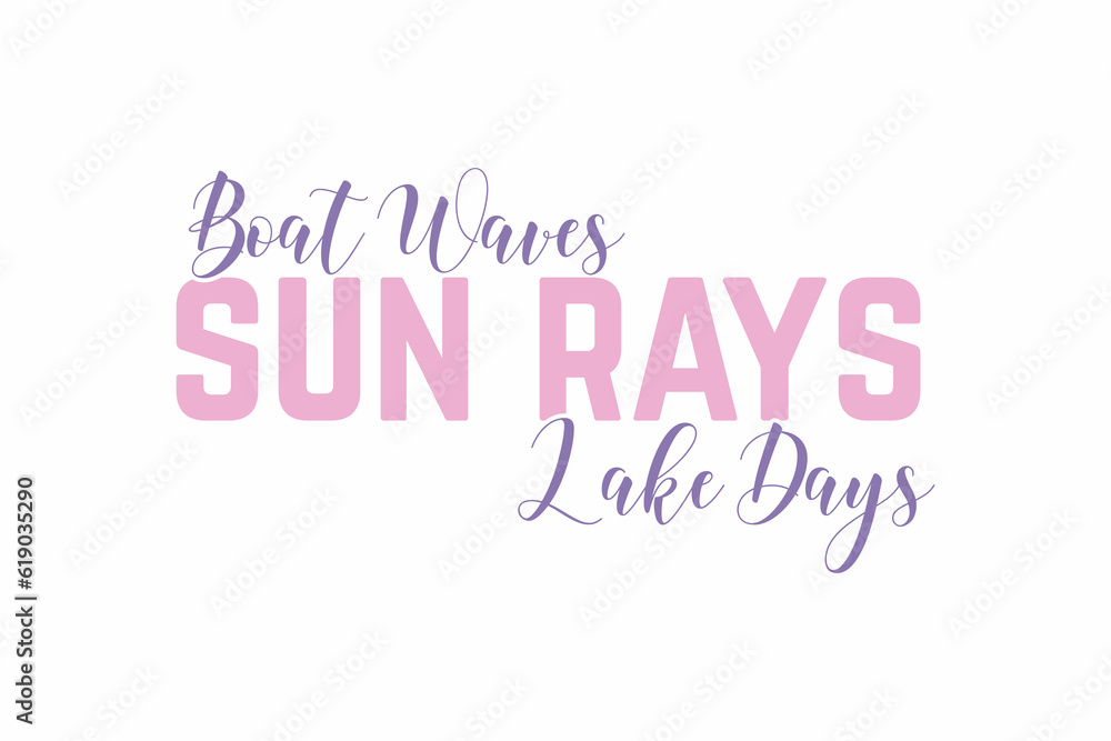 Boat Waves Sun Rays Lake Days SVG T shirt Design