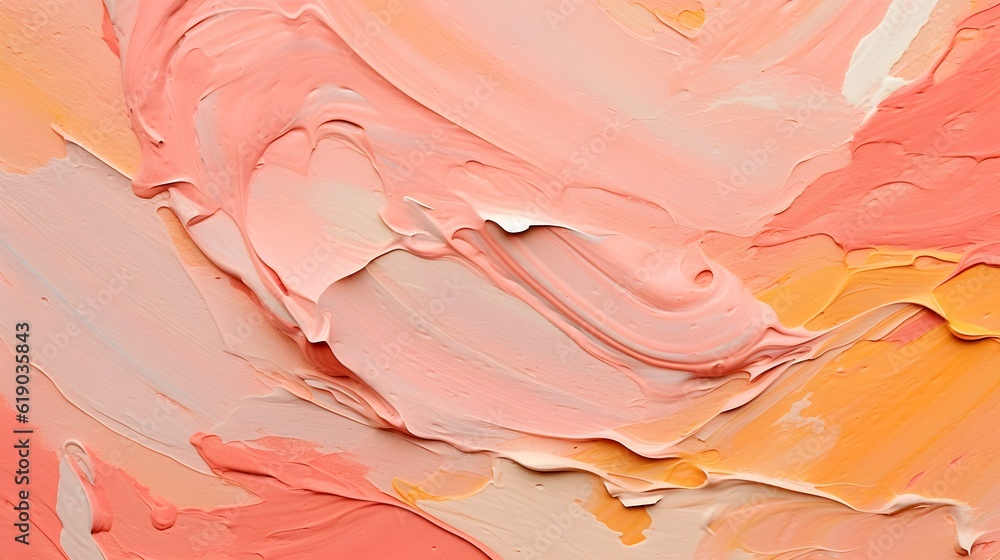 Paint Texture in peach Colors with visible Brush Strokes. Artistic Background on a concrete Wall.
Paint Texture in peach Colors with visible Brush Strokes. Artistic Background on a concrete Wall.