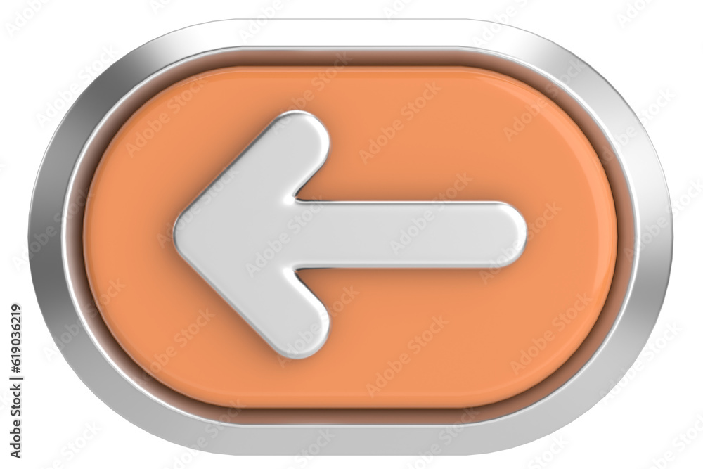 Previous button. Back button. 3D illustration. Previous button. Back button. 3D illustration.