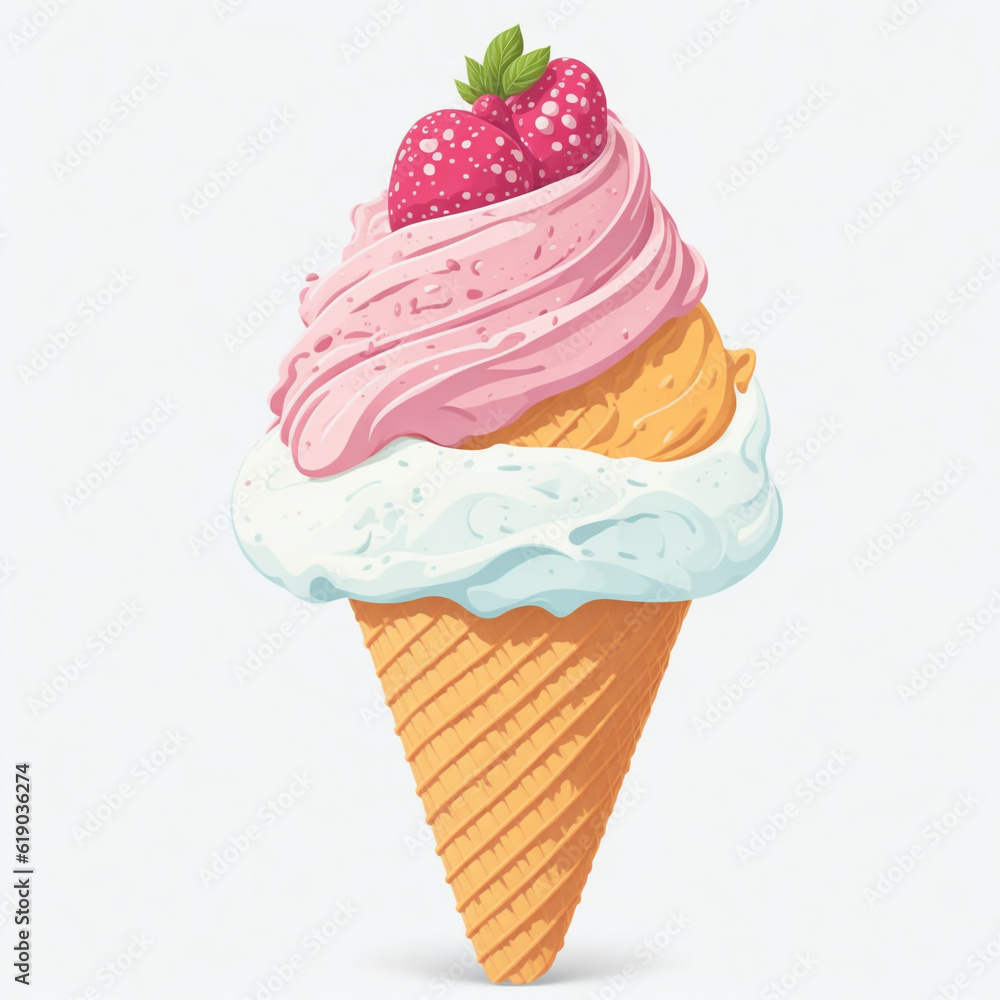 ice cream, vector illustration white background