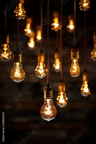 Decorative antique edison style filament light bulbs. Retro light bulb