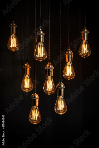 Decorative antique edison style filament light bulbs. Retro light bulb
