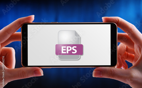 A smartphone displaying the icon of EPS file