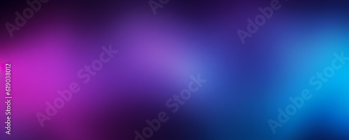 Purple blue abstract color gradient on black background, grainy texture website header design, blurred vibrant colors, copy space